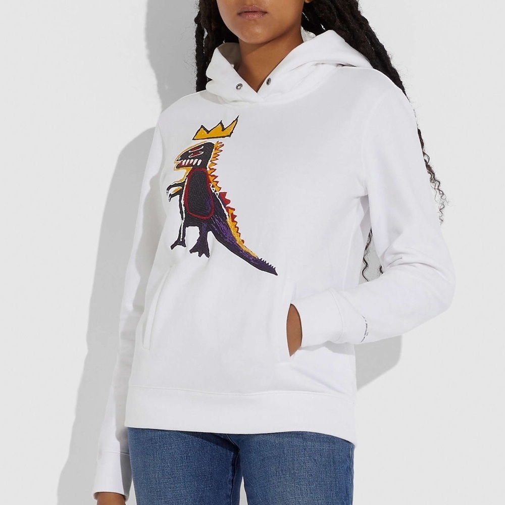 Coach X Jean Michel Basquiat Hoodie Women’s XS White Embroidery Pockets